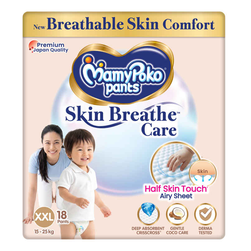 Mamypoko Pants Skin Breathe Care Baby Diapers | Size XXL | 15 to 25 kgs | Derma Tested Mamypoko Pants Skin Breathe Care Baby Diapers | Size XXL | 15 to 25 kgs | Derma Tested