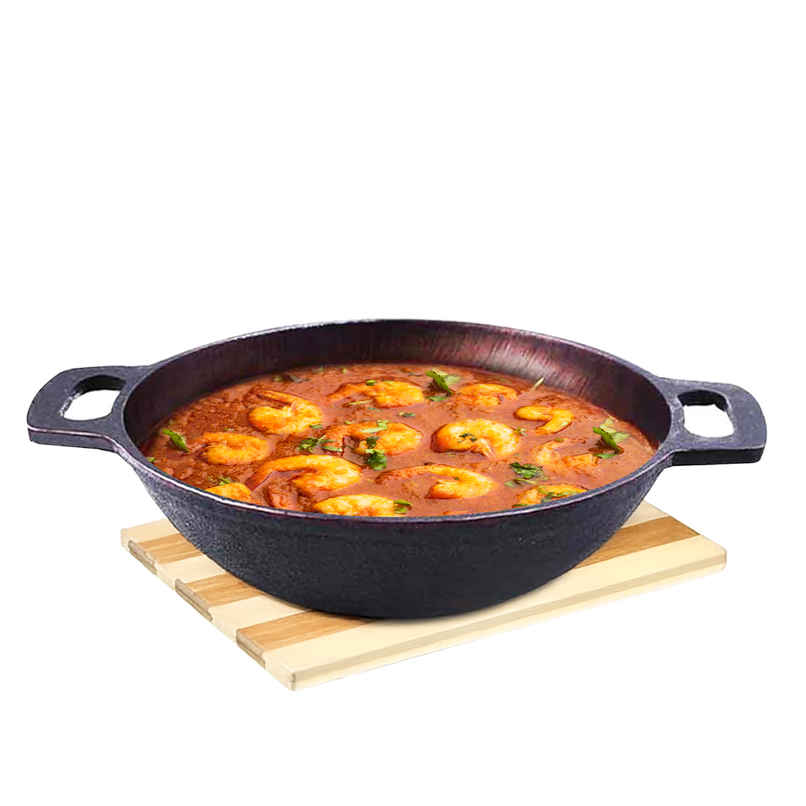 The Indus Valley Super Smooth Cast Iron Kadai | Medium, 25.4cm/10 inch, 2.5Ltr, 2.4kg The Indus Valley Super Smooth Cast Iron Kadai | Medium, 25.4cm/10 inch, 2.5Ltr, 2.4kg