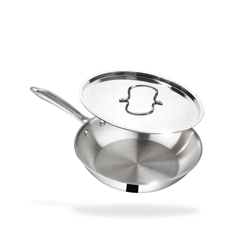 Fackelmann 24 cm Frying Pan, Triply | with Lid | German Quality | Energy-Efficient Fry Pan | Non-Toxic | Even Heating | Ideal for All Cooktops | Hassle-Free Maintenance | 5 Year Warranty Fackelmann 24 cm Frying Pan, Triply | with Lid | German Quality | Energy-Efficient Fry Pan | Non-Toxic | Even Heating | Ideal for All Cooktops | Hassle-Free Maintenance | 5 Year Warranty