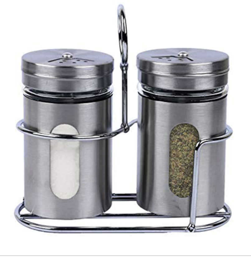 Soham Housewares Glass Spice Jar Set With Rack - 2 pcs