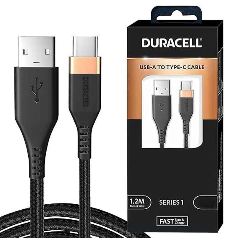 Duracell 3A Fast Charging Usb A To Type C Cable - Black Duracell 3A Fast Charging Usb A To Type C Cable - Black