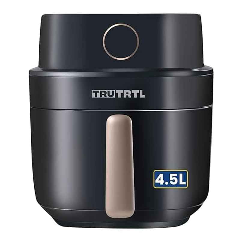truTRTL Smart Digital 4.5L Air Fryer for Home| 1400 Watt| 8 Preset Menu| Glossy Black