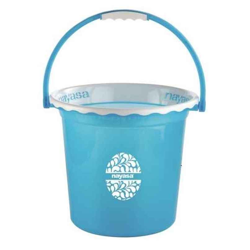 Nayasa Crest Plastic Bathroom Bucket Strong And Durable Water Storage Bucket | 13 L | Blue Nayasa Crest Plastic Bathroom Bucket Strong And Durable Water Storage Bucket | 13 L | Blue