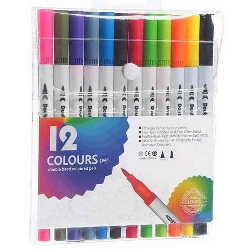 12 Color Dual Tip Brush Pen 12 Color Dual Tip Brush Pen