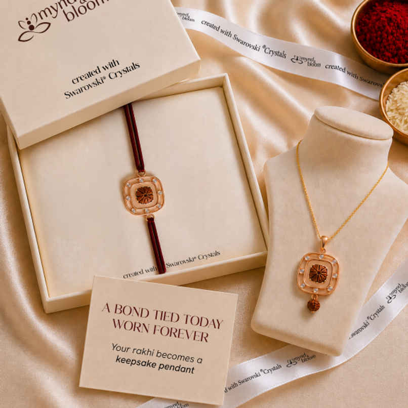 Created with Swarovski Crystals | Rudraksha Emblem | Carat Gold Plating