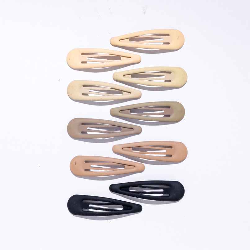 Gush Beauty Tic Tac Hair Pins/Clips | Multicolor | Nudes & Black