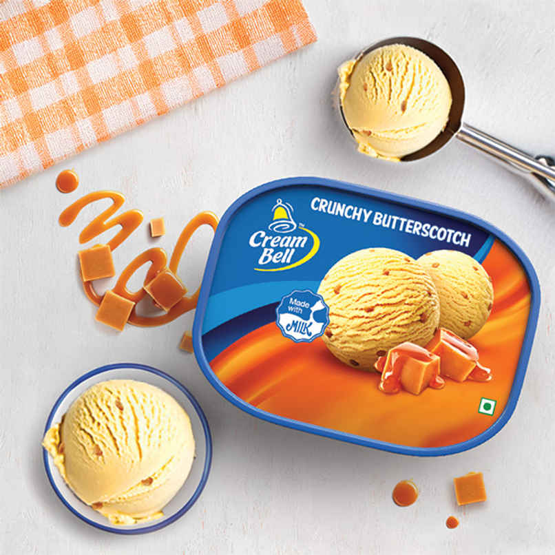 Cream Bell Crunchy Butterscotch Ice Cream Tub Cream Bell Crunchy Butterscotch Ice Cream Tub