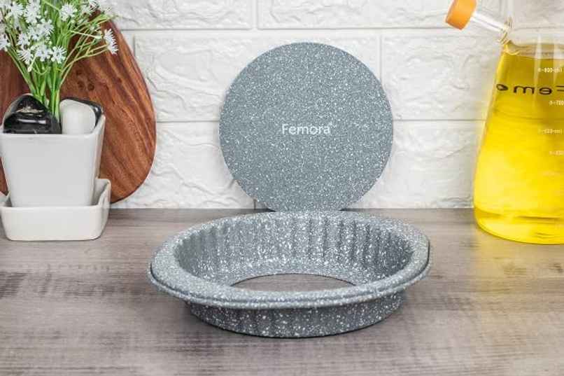 Femora Carbon Steel Stone Ware Non-Stick Coated Round Cake Pan (20 X 18 X 8 Cm)