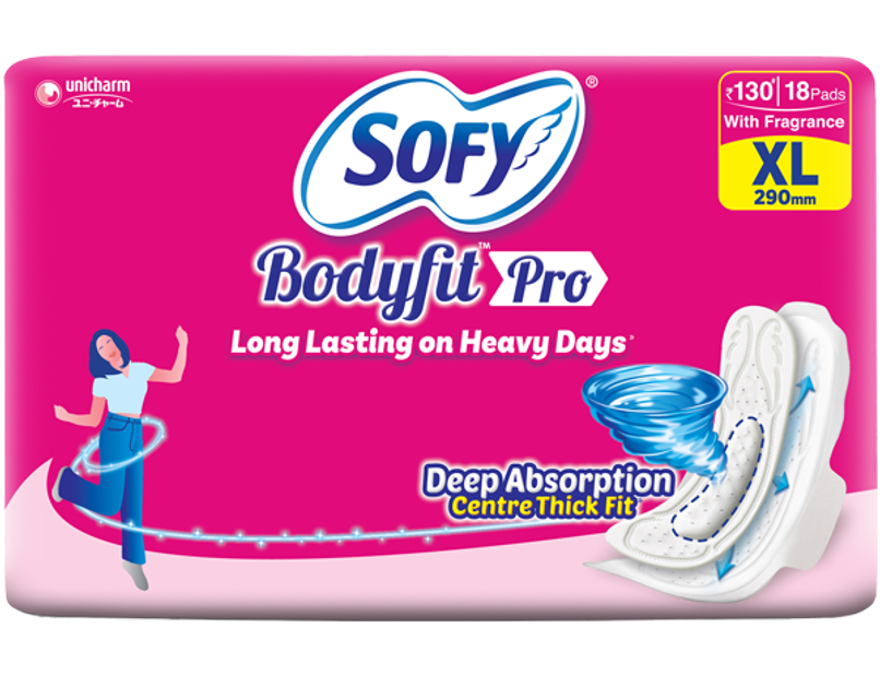Sofy Bodyfit Pro Sanitary Pads| Deep Absorption | 230mm OR 290mm | 18 pcs