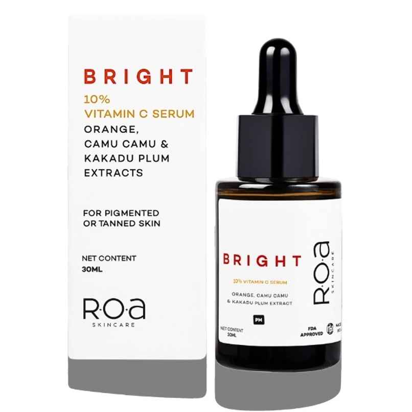 R.O.A Skincare Bright 10% Vitamin C Face Serum With Antioxidants For Brightening Glow