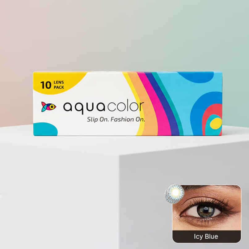 Aquacolor Candy Pack with Zero Power Daily Disposable Lens Icy Blue