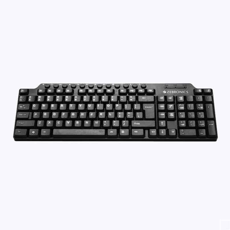 Zebronics ZEB-KM2100 Multimedia USB Keyboard Comes with 114 Keys Including 12 Dedicated Multimedia Keys & with Rupee Key - Black