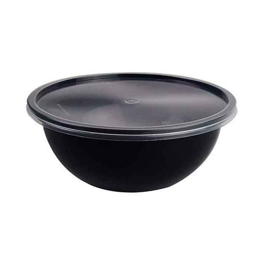 Disposable Salad Bowl with Lid | Black Transparent | 500 ml | Pack of 10 | Tempware Disposable Salad Bowl with Lid | Black Transparent | 500 ml | Pack of 10 | Tempware