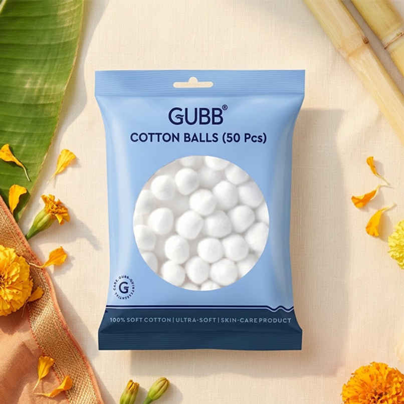 GUBB White Cotton Balls | Personal Care Product