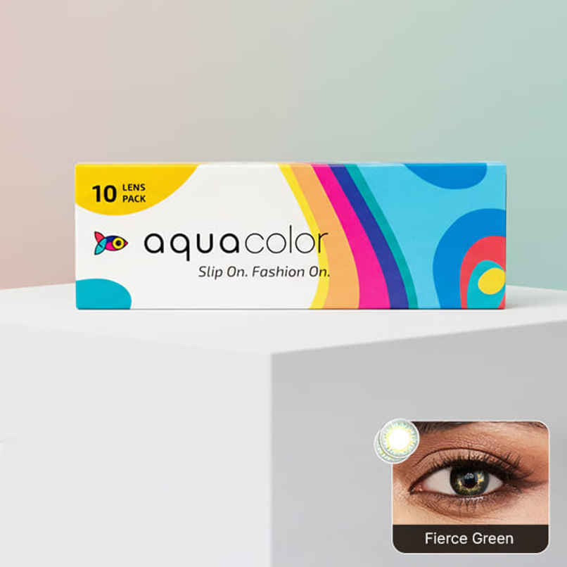 Aquacolor Candy Pack with Zero Power Daily Disposable Lens Fierce Green