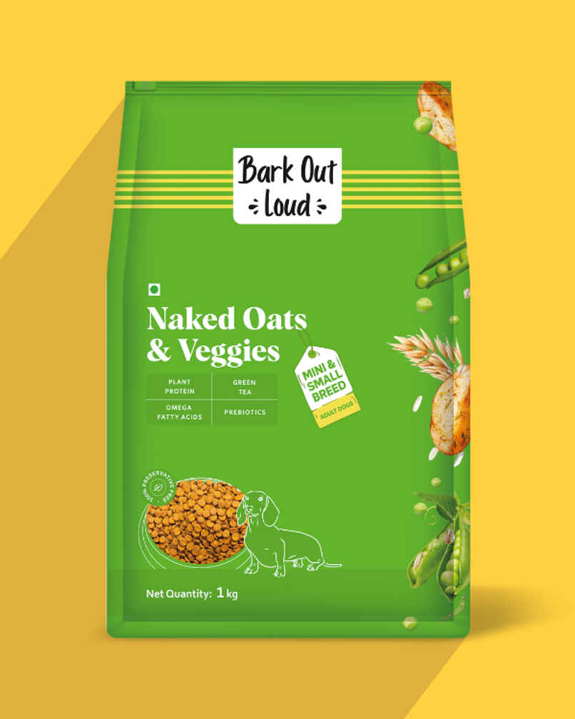 Bark Out Loud 100% Veg Dog Food Naked Oats & Veggies | Vegan | Mini Small Breed Bark Out Loud 100% Veg Dog Food Naked Oats & Veggies | Vegan | Mini Small Breed