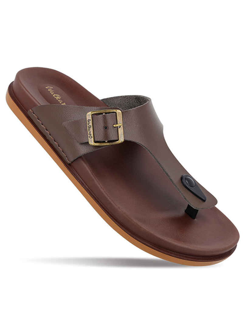 Walkaroo Men's Daily Wear Comfort Sandals - WE1356 Brown UK6