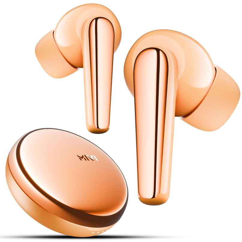 Mivi Superpods Dueto (Flagship Launch), Dual Drivers, 13Mm Woofer, 6Mm Tweeter Earbuds Bluetooth-Peach