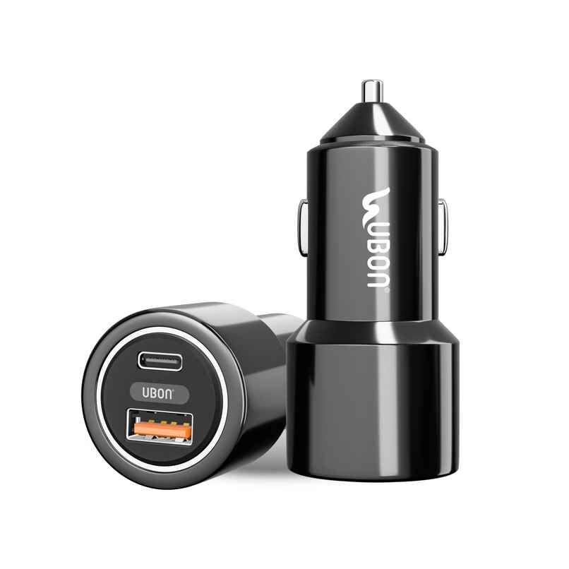 UBON Car Charger | 120W PD QC | Dual Ports USB & Type C