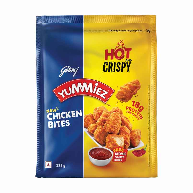 Godrej Yummiez Hot & Crispy Chicken Bites | Frozen Snack | Free atomic sauce