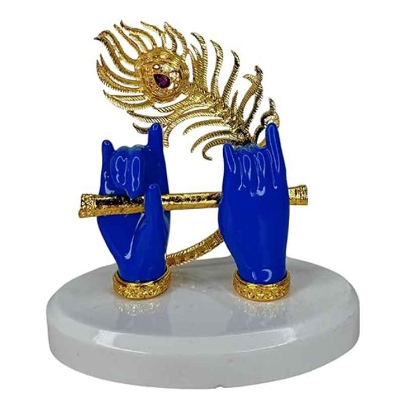 TiyuTrendzz Blue Krishna Murli Hands raisin Idol for Car Dashboard | Home Decor | Pooja