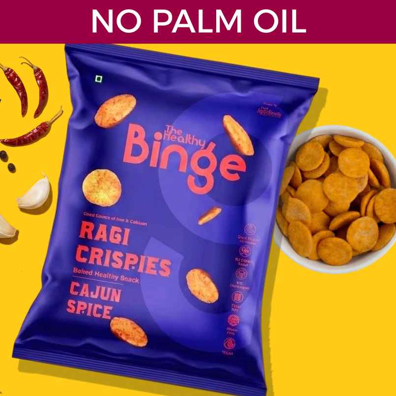 The Healthy Binge Ragi Baked Chips Cajun Spice |High Protein & Fibre