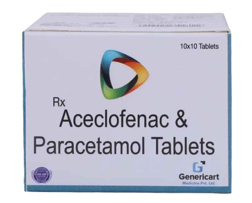Genericart Aceclofenac 100mg + Paracetamol 325mg Tablet Genericart Aceclofenac 100mg + Paracetamol 325mg Tablet