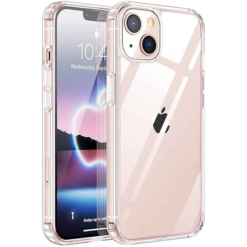 Sounce Shockproof Hard Back Cover for iPhone 13 | Scratch-Resistant | Clear Polycarbonate Design, Transparent
