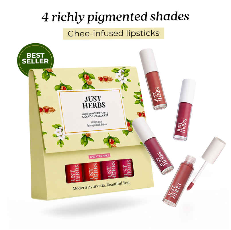 Just Herbs Herb-Enriched Matte Liquid Lipstick | Ayurvedic | Red & Bold | Hydrating & Lightweight