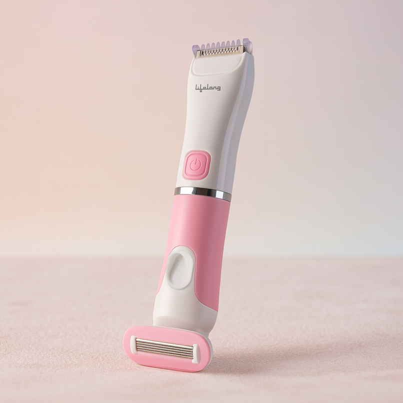 Lifelong Silken 2 in 1 Manual  Razor & Electric Trimmer for Women, 3 Razor Cartridge, AA Battery