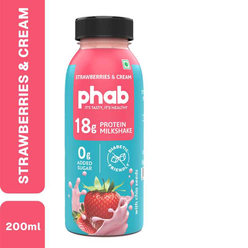 Phab Strawberries and Cream 18g Protein Milkshake