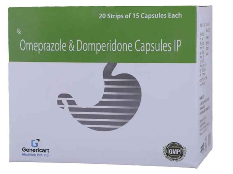 Genericart Omeprazole 20 Mg + Domperidone 10 Mg Capsule Genericart Omeprazole 20 Mg + Domperidone 10 Mg Capsule