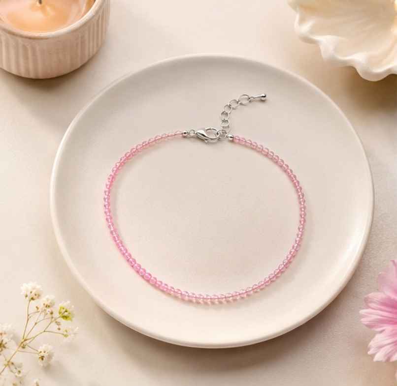 Rose Quartz Crystal Anklet | ServDharm
