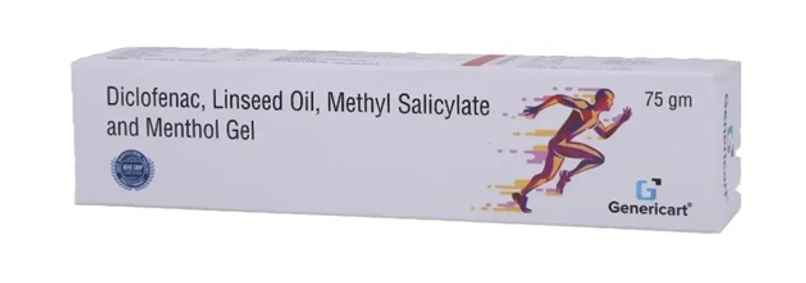 Genericart Diclofenac 1.16%W/W, Linseed Oil 3%W/W, Methyl Salicylate 10%W/W, Menthol 5%W/W Gel Genericart Diclofenac 1.16%W/W, Linseed Oil 3%W/W, Methyl Salicylate 10%W/W, Menthol 5%W/W Gel