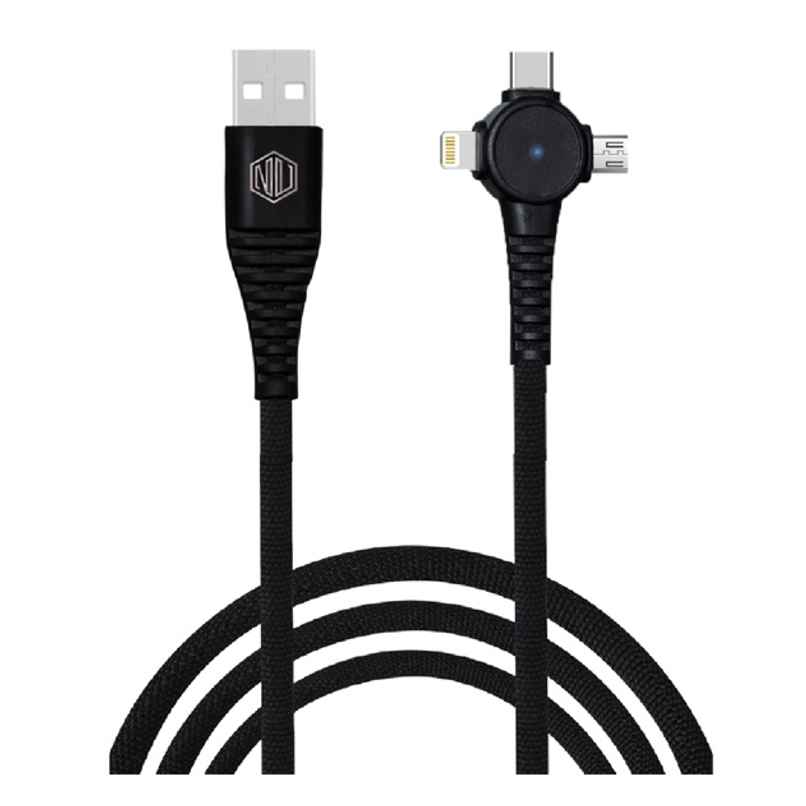 Nu Republic Blaze Trinity 2.0 3-in-one USB Type C Cable 1 m USB-A to Type-C + MicroUSB + Type-L Fast Charge Cable (Compatible with Mobile, Tablet, Laptop) - Black Nu Republic Blaze Trinity 2.0 3-in-one USB Type C Cable 1 m USB-A to Type-C + MicroUSB + Type-L Fast Charge Cable (Compatible with Mobile, Tablet, Laptop) - Black