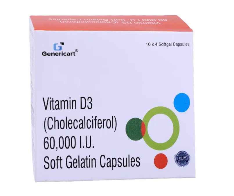 Genericart Cholecalciferol 60K Vitamin D3 Capsule Genericart Cholecalciferol 60K Vitamin D3 Capsule