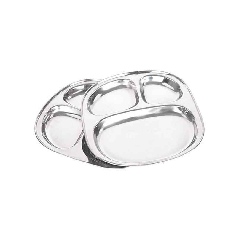 BAY6 Steel Idly - Pav Bhaji Plate 24.5 Cm | 2 Piece BAY6 Steel Idly - Pav Bhaji Plate 24.5 Cm | 2 Piece