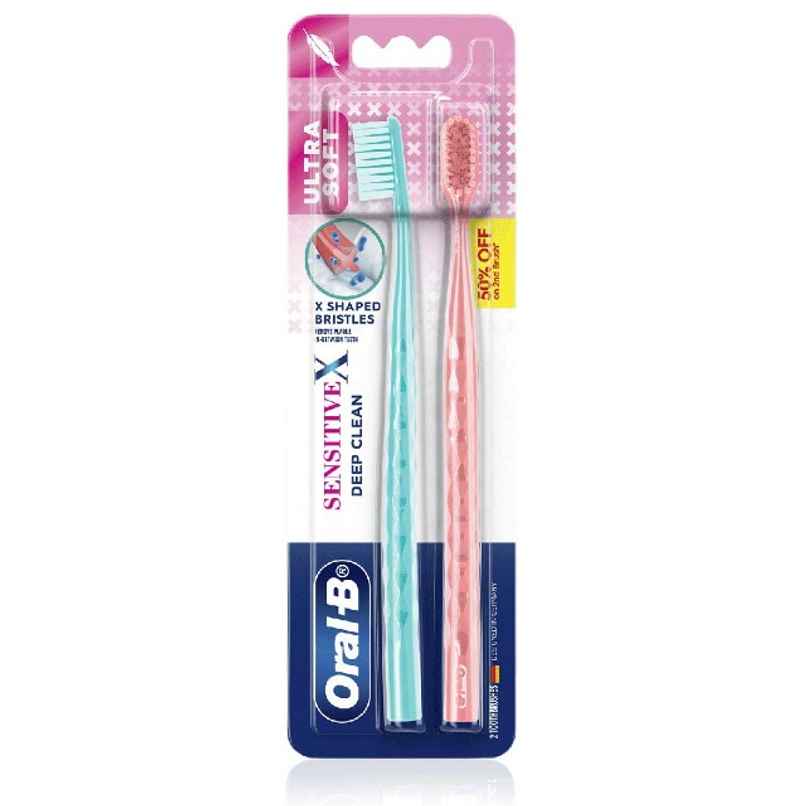 Oral-B Sensitive X Deep Clean� Ultra Soft Bristles & X-Filament Toothbrush Pack of 2 Oral-B Sensitive X Deep Clean� Ultra Soft Bristles & X-Filament Toothbrush Pack of 2
