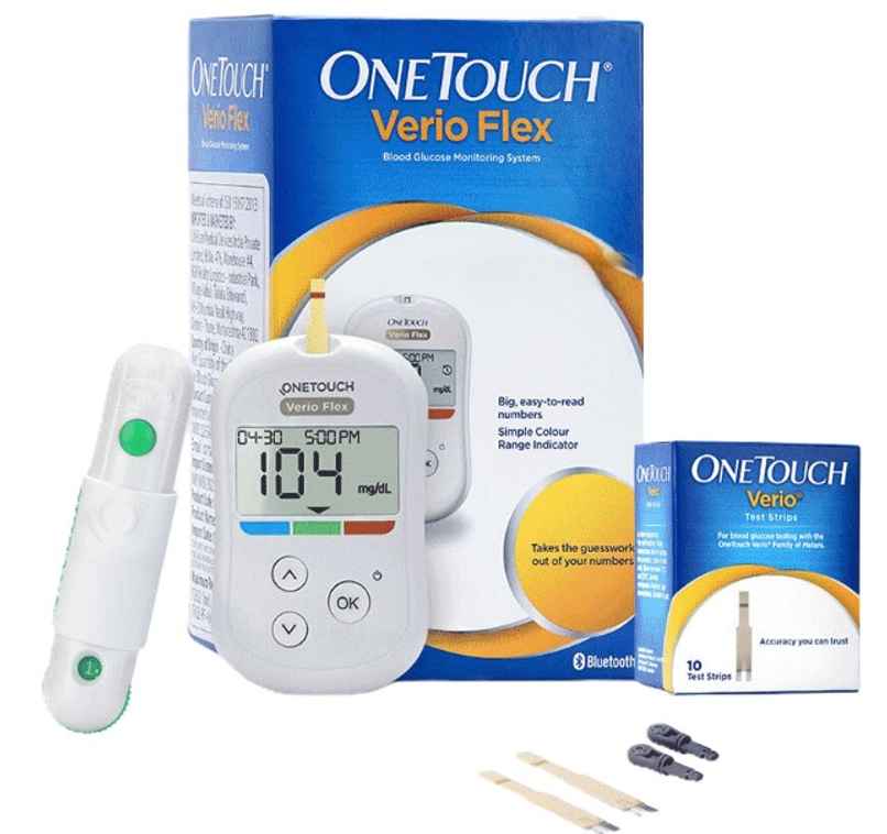 OneTouch Verio Flex Blood Glucose Monitor With Free 10 Test Strips OneTouch Verio Flex Blood Glucose Monitor With Free 10 Test Strips