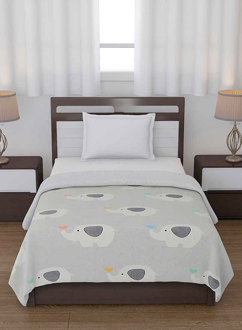 Status Blanket For Kids 80 Cm x 120 Cm - Grey Elephant 