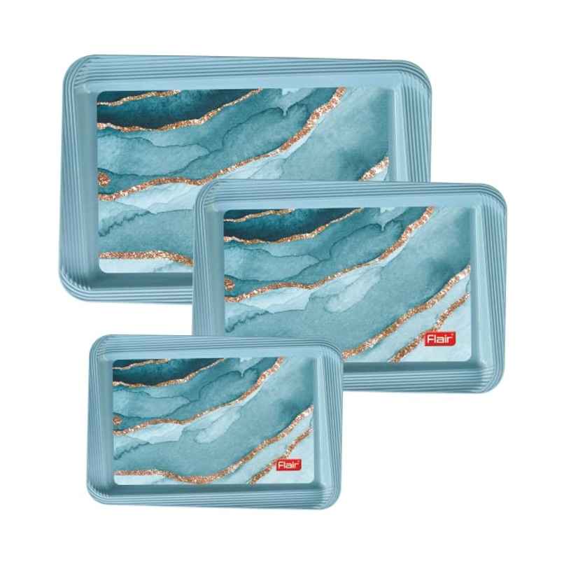 FLAIR Regal Serving Tray Set | Blue