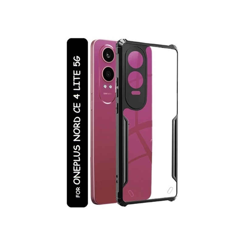Kwine Case Oneplus Nord Ce 4 Lite Back Cover - Black Bordered Transparent Case