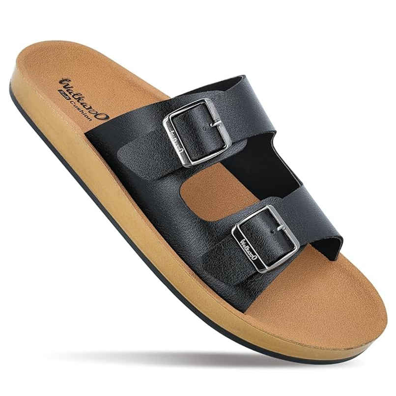 Walkaroo Men's Daily Wear Sandals - WE1333 Black UK10 Walkaroo Men's Daily Wear Sandals - WE1333 Black UK10