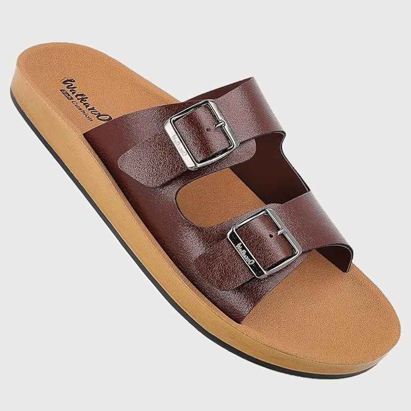Walkaroo Men's Daily Wear Sandals - WE1333 Brown UK11