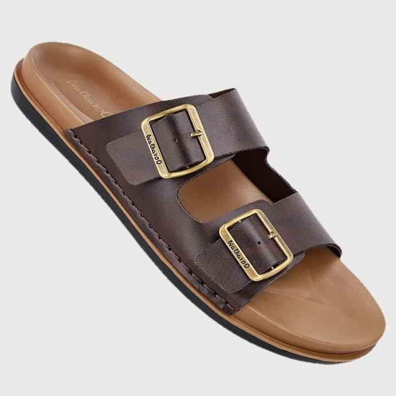 Walkaroo Men's Daily Wear Comfort Sandals - WE1337 Brown UK7