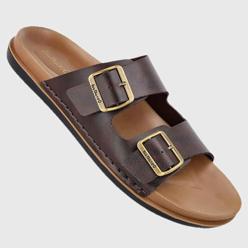Walkaroo Men's Daily Wear Comfort Sandals - WE1337 Brown UK9