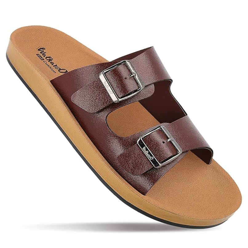 Walkaroo Men's Daily Wear Sandals - WE1333 Brown UK9 Walkaroo Men's Daily Wear Sandals - WE1333 Brown UK9