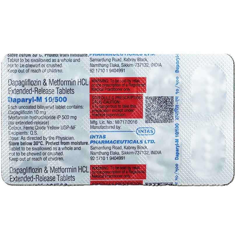 Daparyl-M 10/500 Tablet ER Daparyl-M 10/500 Tablet ER