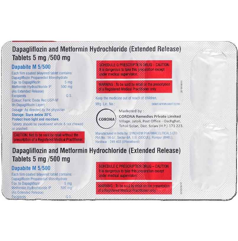 Dapabite M 5/500 Tablet ER Dapabite M 5/500 Tablet ER