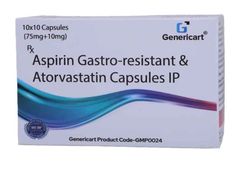 Genericart Atorvastatin 10 Mg + Aspirin 75 Mg Capsule Genericart Atorvastatin 10 Mg + Aspirin 75 Mg Capsule